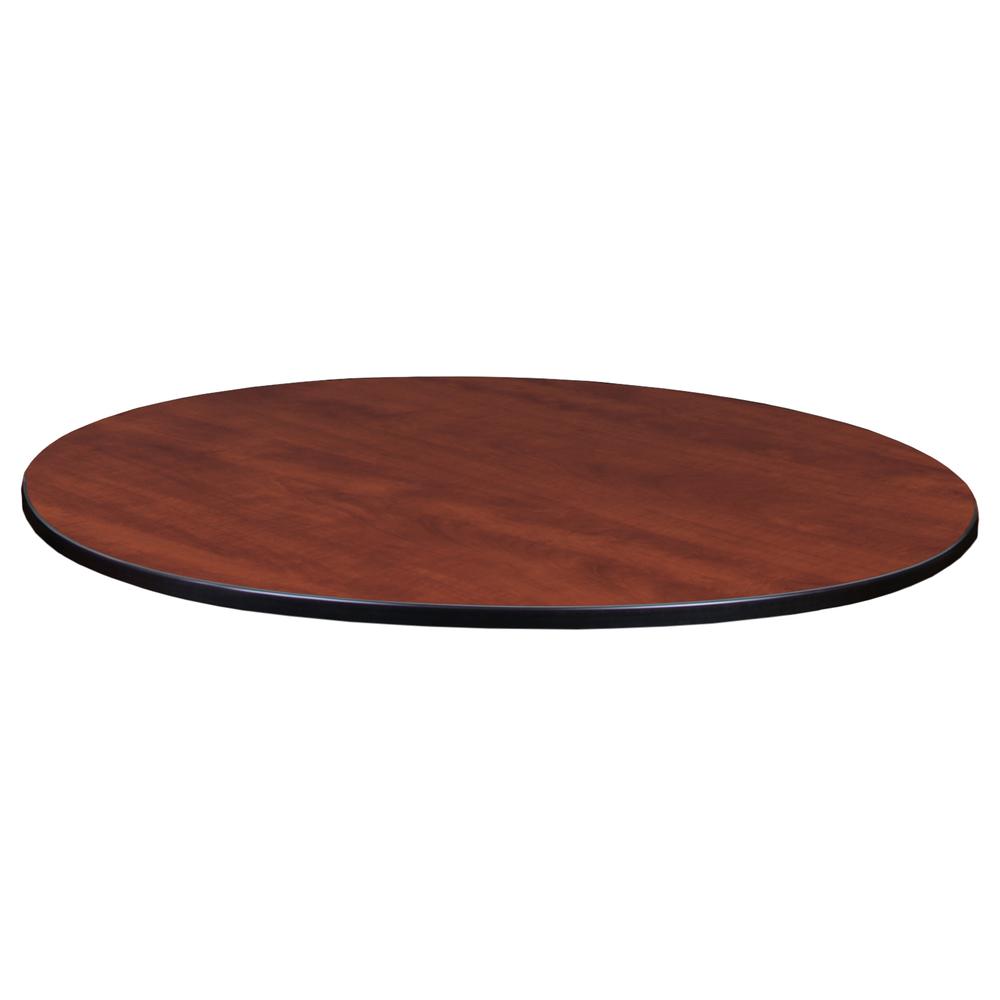 36" Round Slim Table Top- Cherry/ Maple. Picture 1