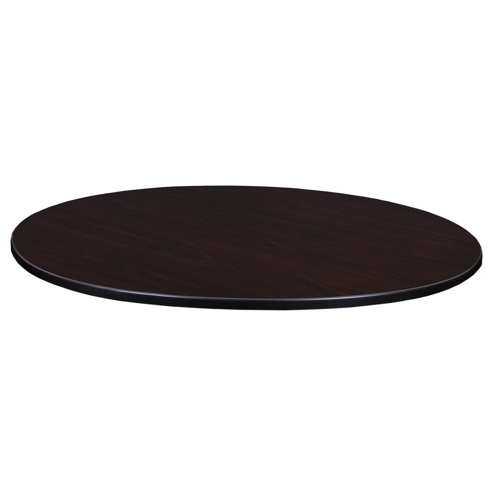 36" Round Slim Table Top- Mahogany/ Mocha Walnut. Picture 2