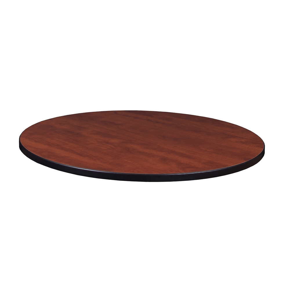 36" Round Laminate Table Top- Cherry/ Maple. Picture 1