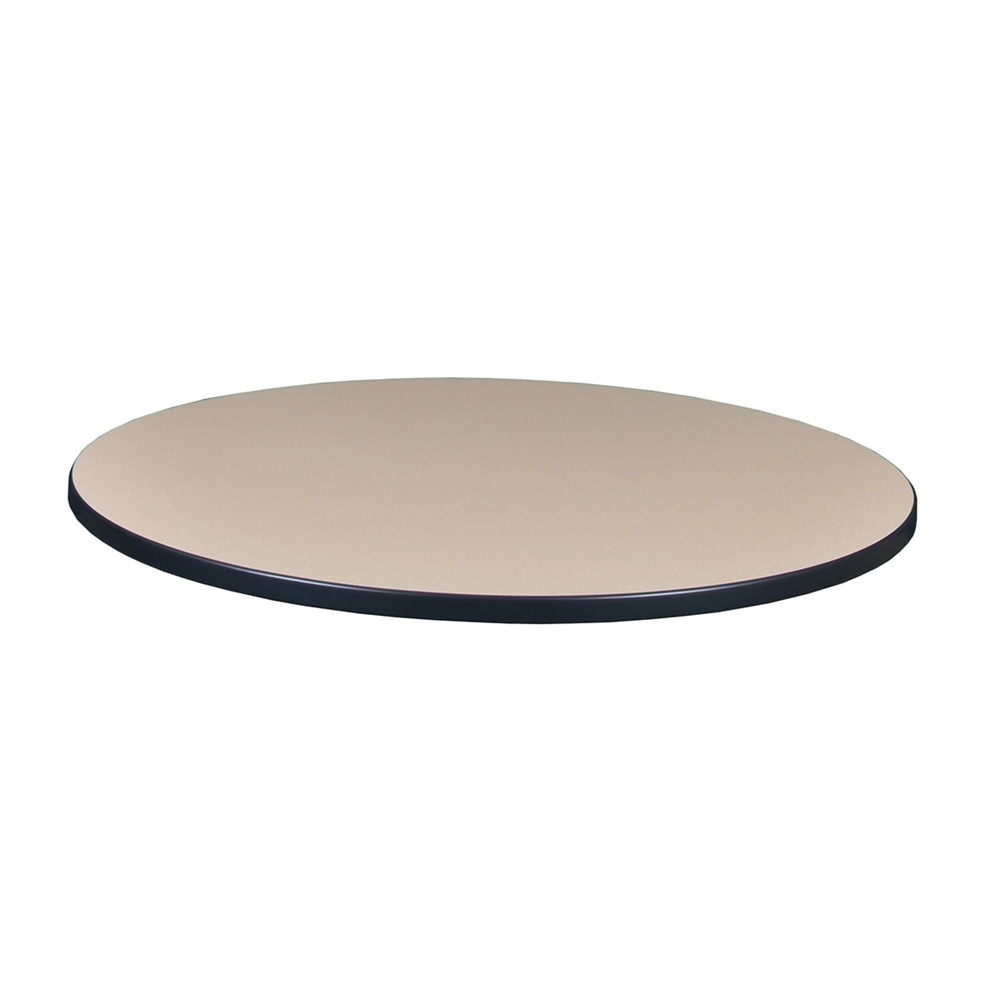 42" Round Laminate Table Top- Beige/ Grey. Picture 1