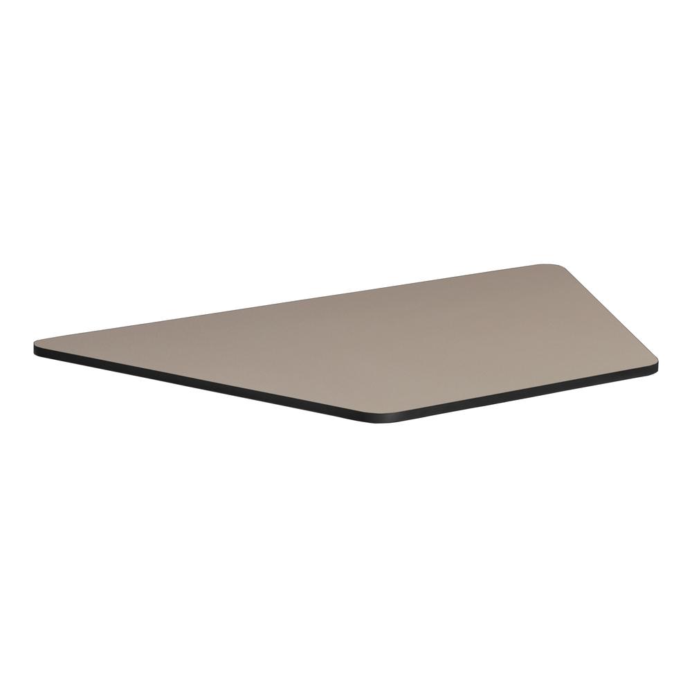 36" x 23" x 19" Standard Trapezoid Table Top- Beige/ Grey. The main picture.