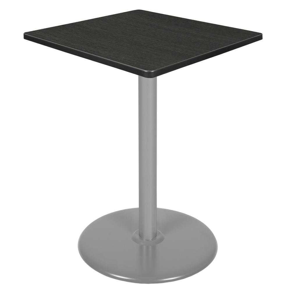 Via Cafe High 30" Square Platter Base Table- Ash Grey/Grey. Picture 1