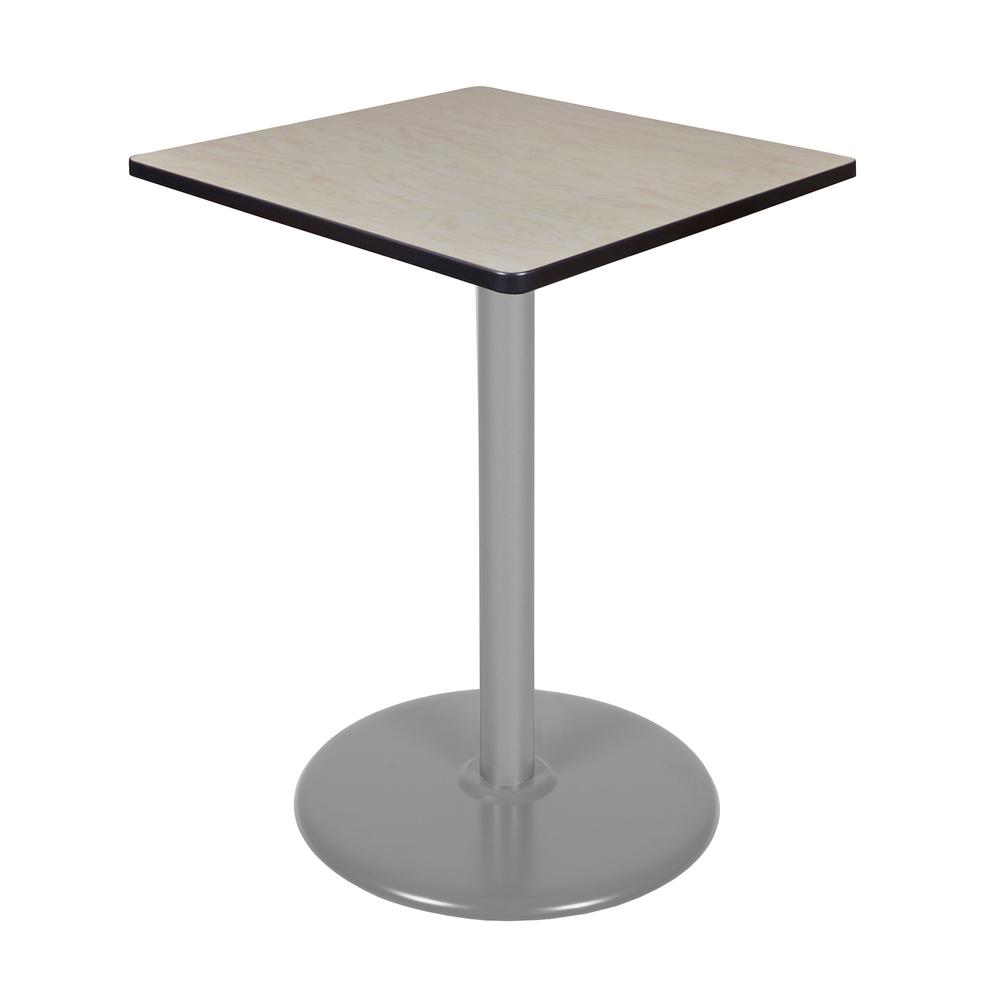 Via Cafe High 30" Square Platter Base Table- Maple/Grey. Picture 1