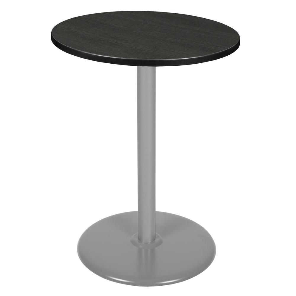 Via Cafe High 30" Round Platter Base Table- Ash Grey/Grey. Picture 1