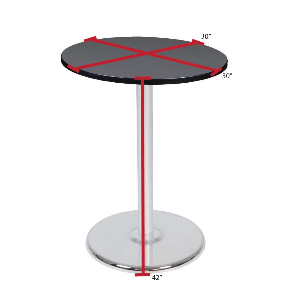 Via Cafe High 30" Round Platter Base Table- Grey/Chrome. Picture 4