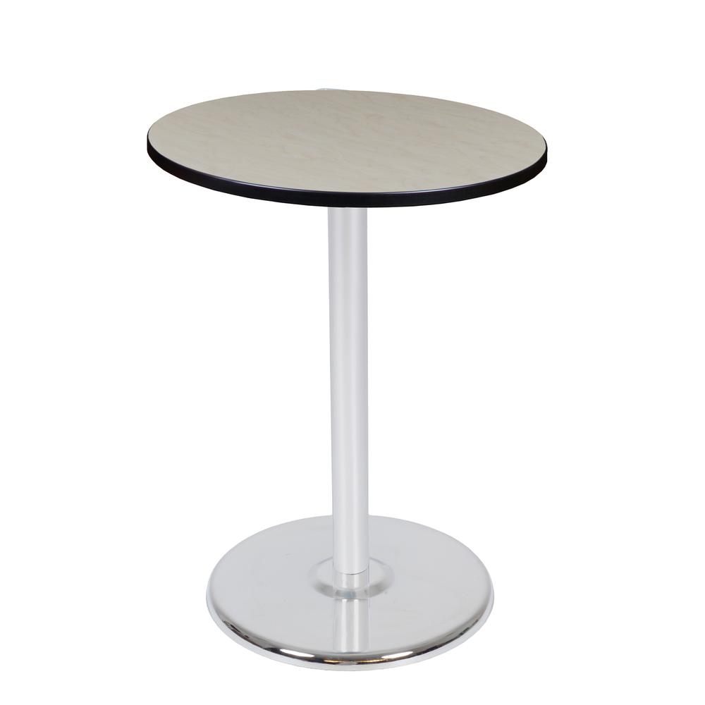 Via Cafe High 30" Round Platter Base Table- Maple/Chrome. Picture 1