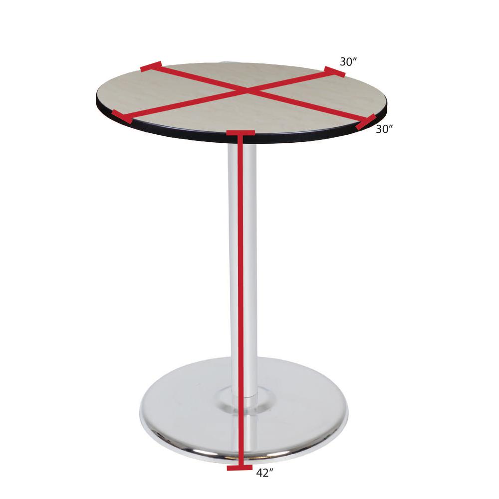 Via Cafe High 30" Round Platter Base Table- Maple/Chrome. Picture 4