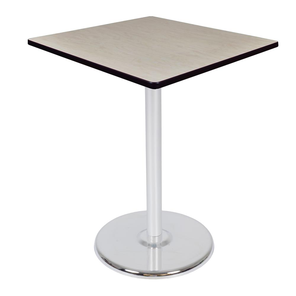 Via Cafe High 36" Square Platter Base Table- Maple/Chrome. Picture 1