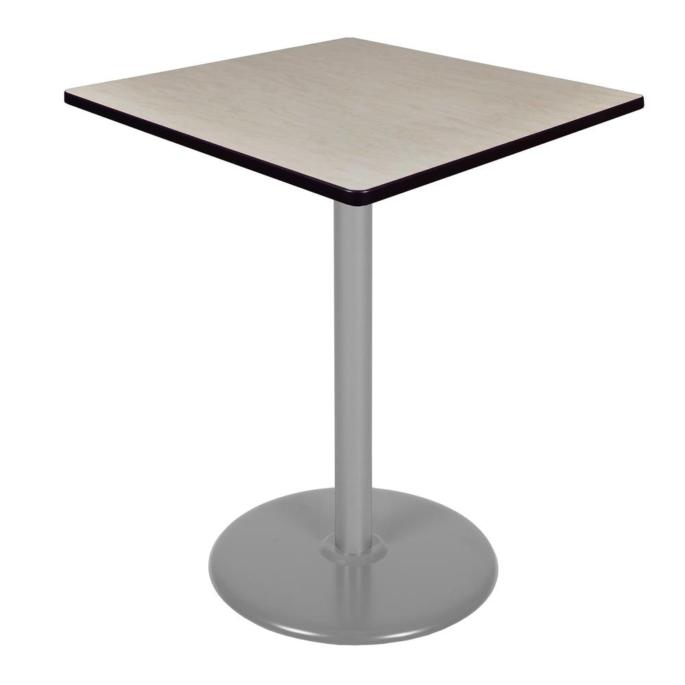 Via Cafe High 36" Square Platter Base Table- Maple/Grey. Picture 1