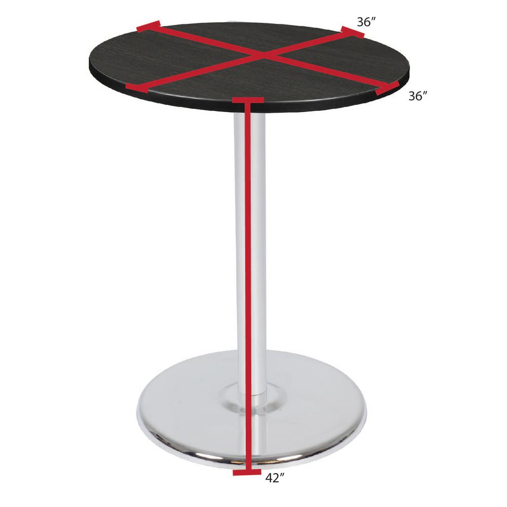 Via Cafe High 36" Round Platter Base Table- Ash Grey/Chrome. Picture 4