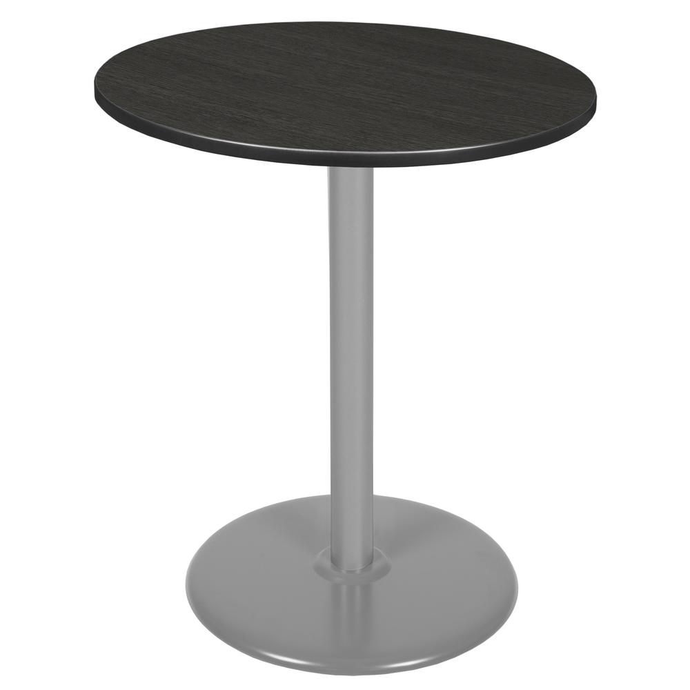 Via Cafe High 36" Round Platter Base Table- Ash Grey/Grey. Picture 1