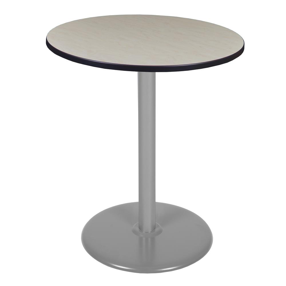 Via Cafe High 36" Round Platter Base Table- Maple/Grey. Picture 1