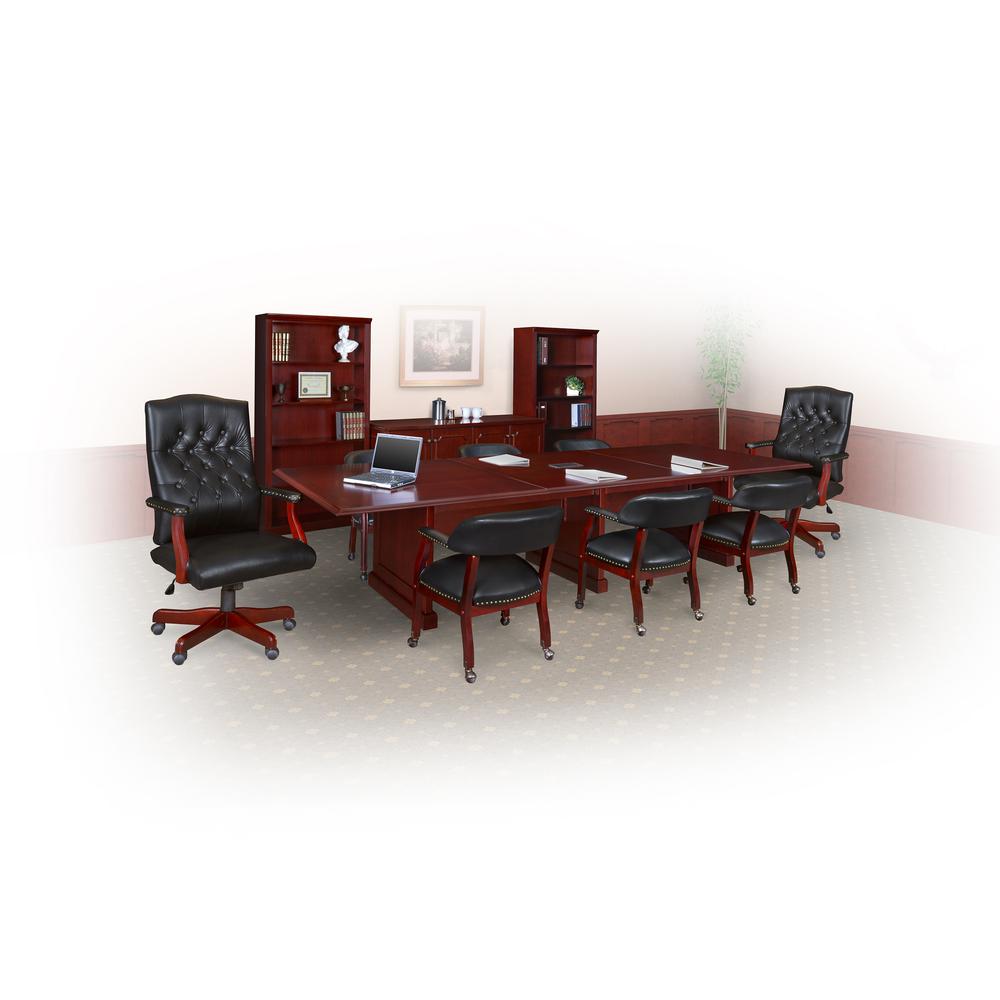 Prestige 144" Modular Conference Table with Power Data Grommet- Mahogany. Picture 2