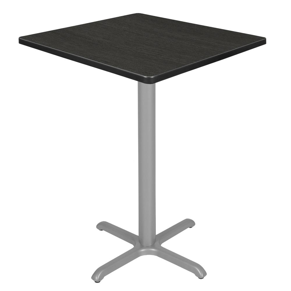 Via Cafe High 30" Square X-Base Table- Ash Grey/Grey. Picture 1