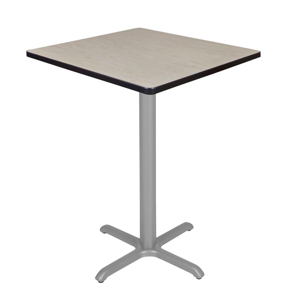 Via Cafe High 30" Square X-Base Table- Maple/Grey. Picture 1