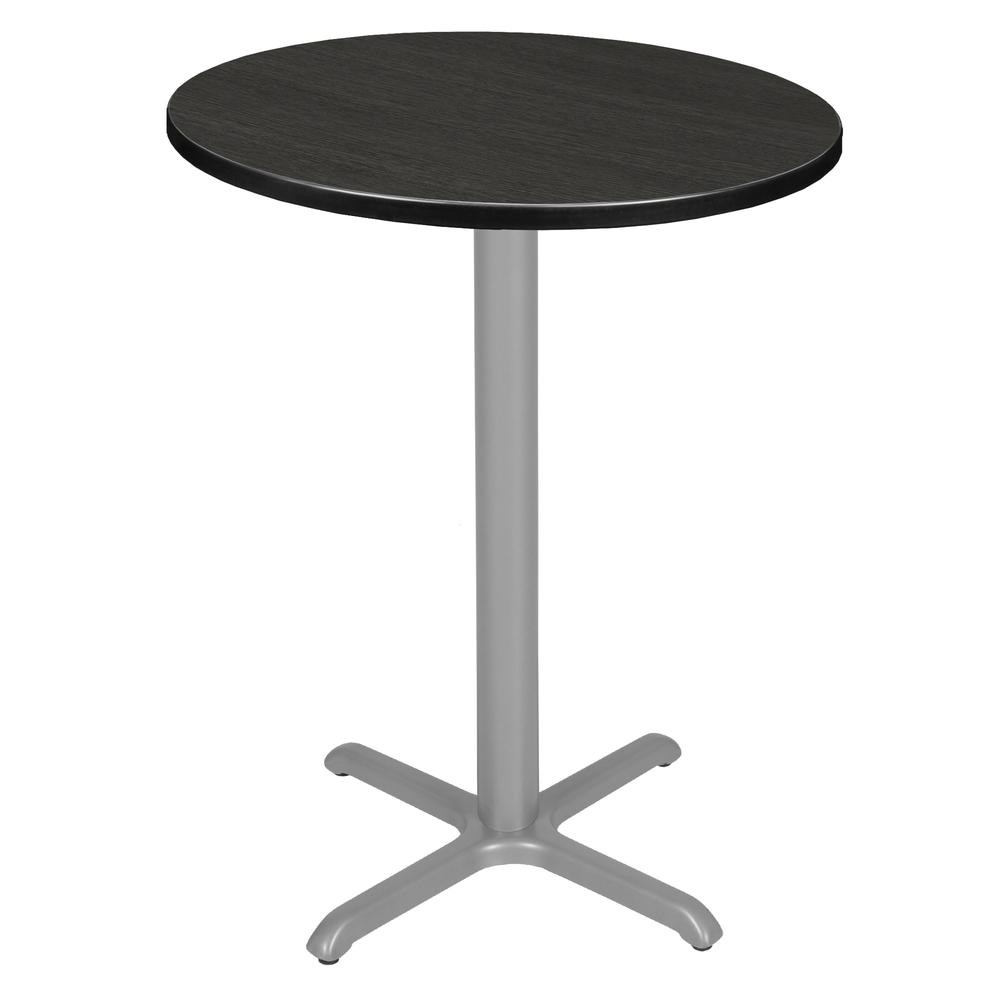 Via Cafe High 30" Round X-Base Table- Ash Grey/Grey. Picture 1