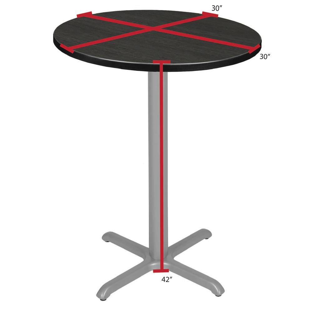 Via Cafe High 30" Round X-Base Table- Ash Grey/Grey. Picture 4