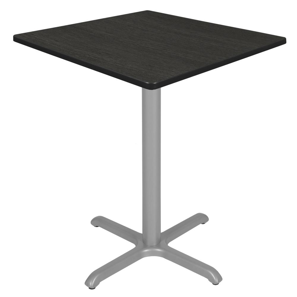 Via Cafe High 36" Square X-Base Table- Ash Grey/Grey. Picture 1