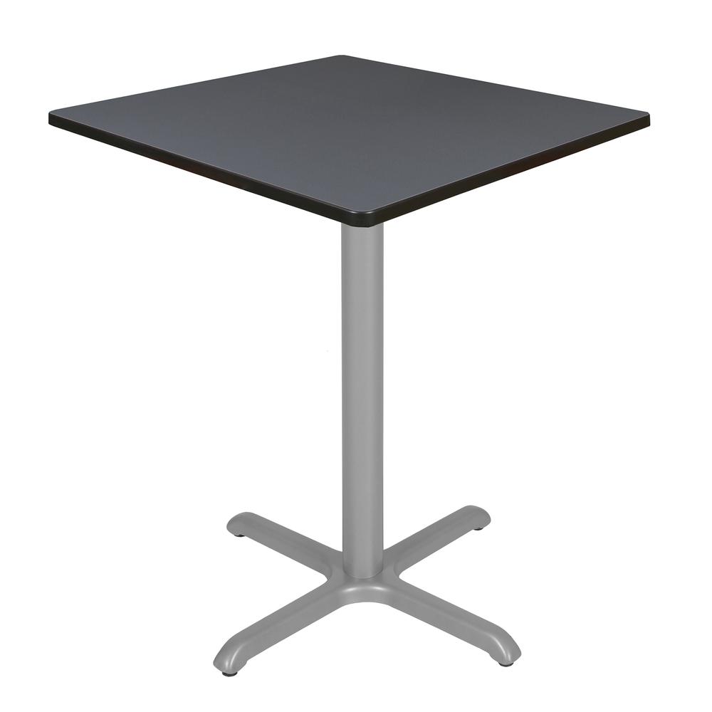 Via Cafe High 36" Square X-Base Table- Grey/Grey. Picture 1