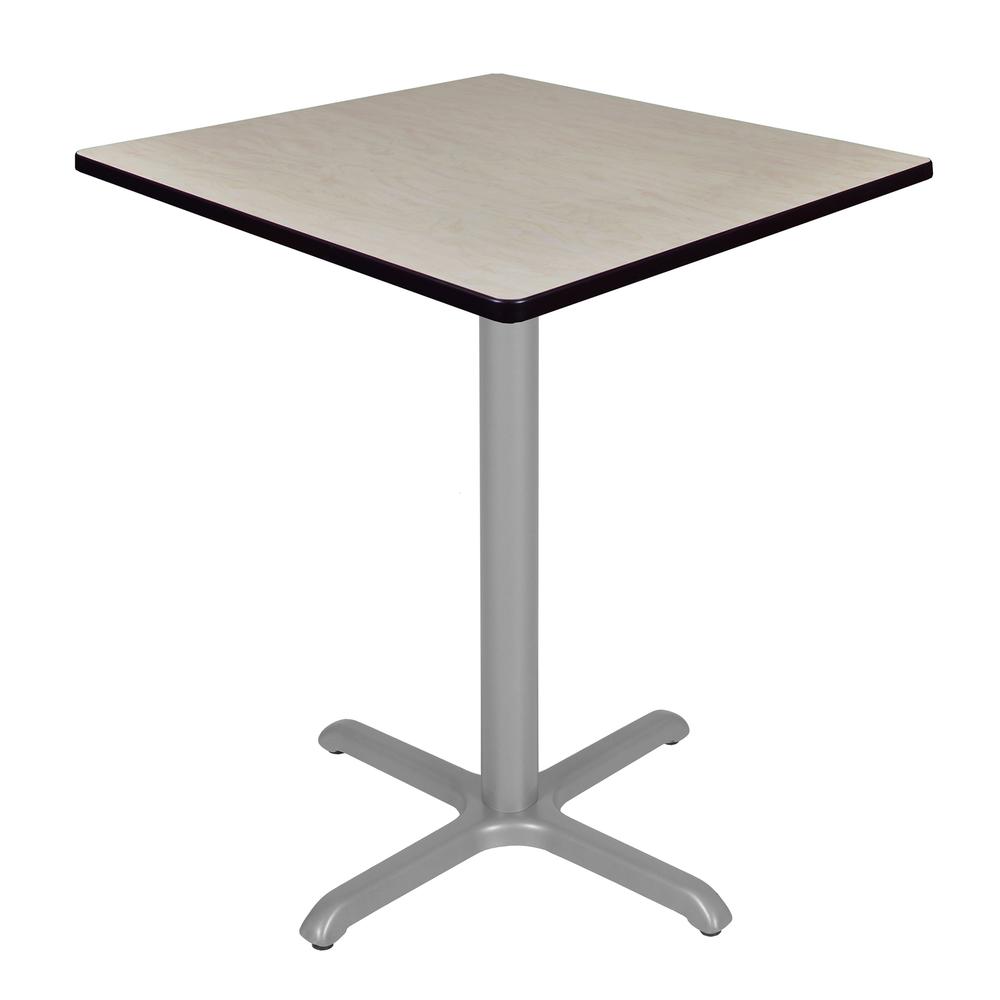 Via Cafe High 36" Square X-Base Table- Maple/Grey. Picture 1