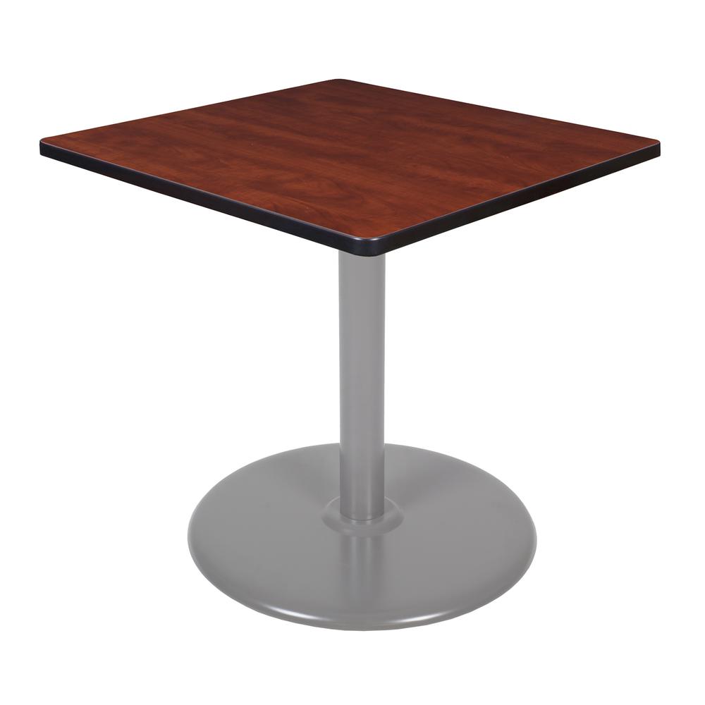 Via 30" Square Platter Base Table- Cherry/Grey. Picture 1