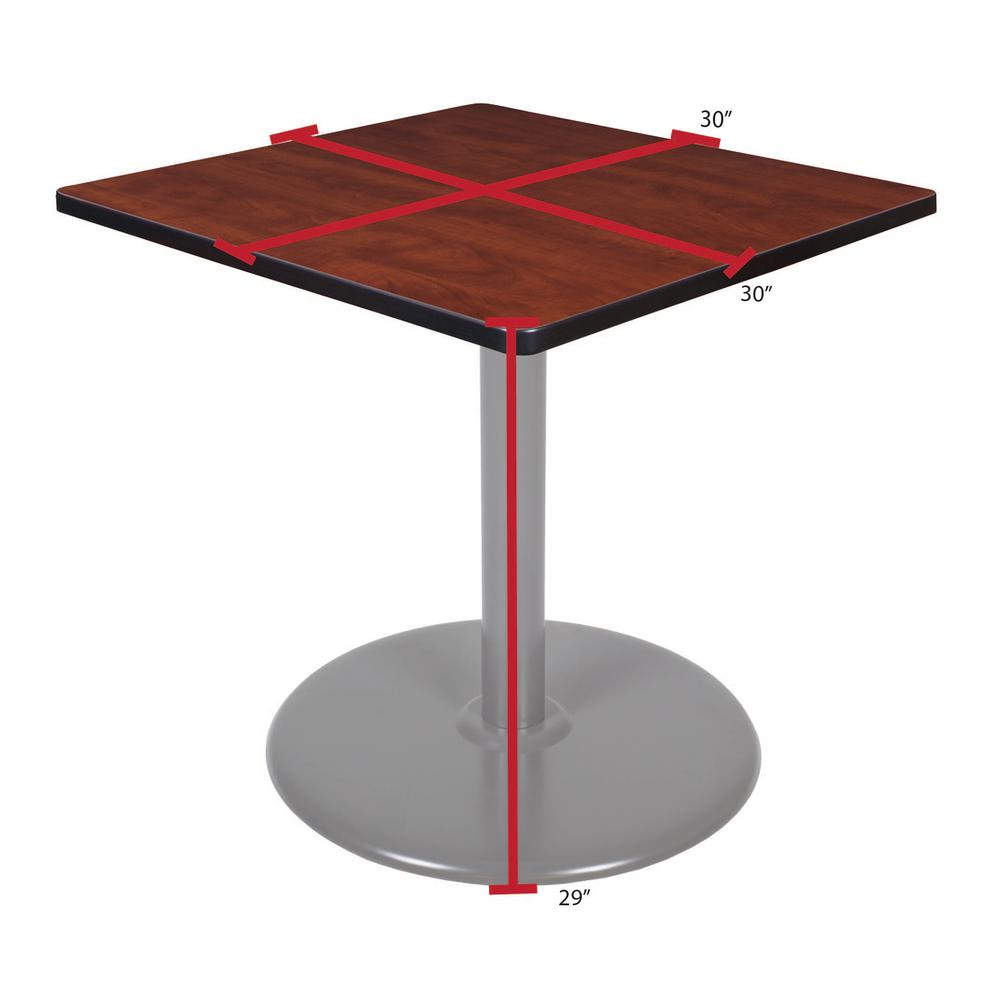 Via 30" Square Platter Base Table- Cherry/Grey. Picture 4