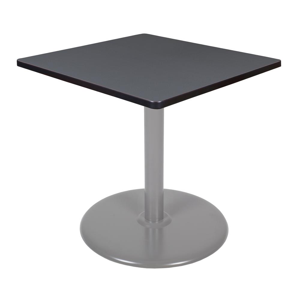 Via 30" Square Platter Base Table- Grey/Grey. Picture 1