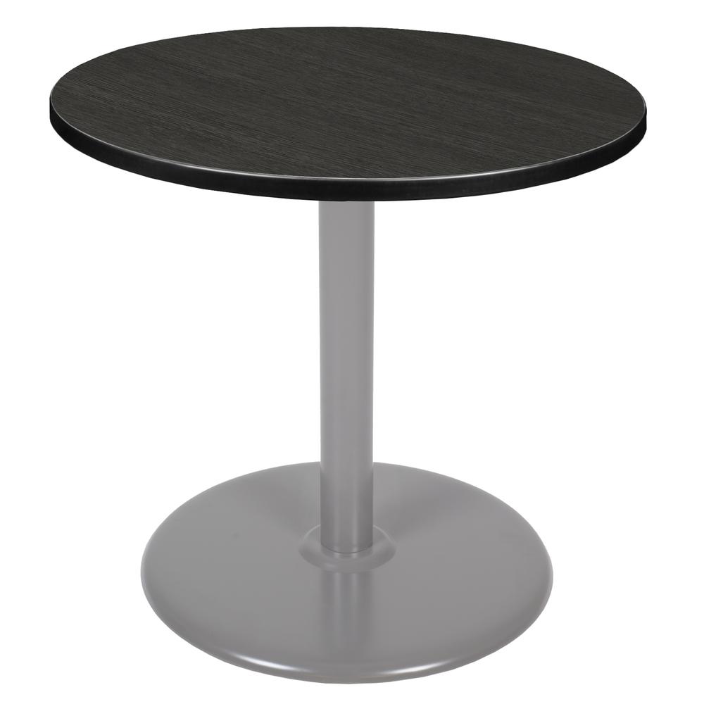 Via 30" Round Platter Base Table- Ash Grey/Grey. Picture 1