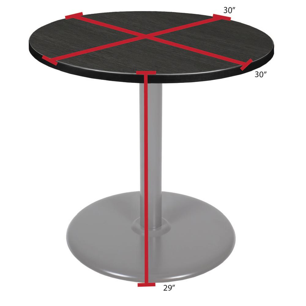 Via 30" Round Platter Base Table- Ash Grey/Grey. Picture 4