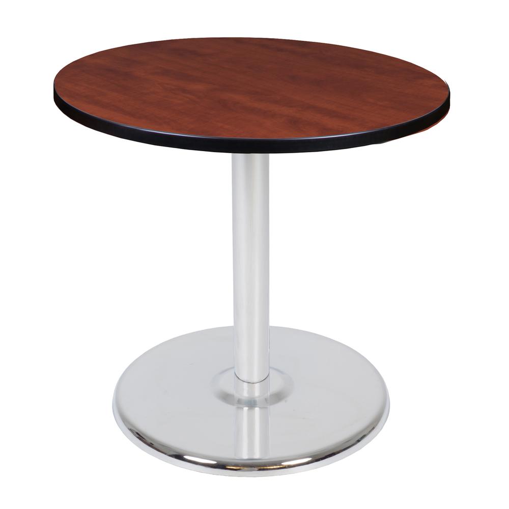 Via 30" Round Platter Base Table- Cherry/Chrome. Picture 1