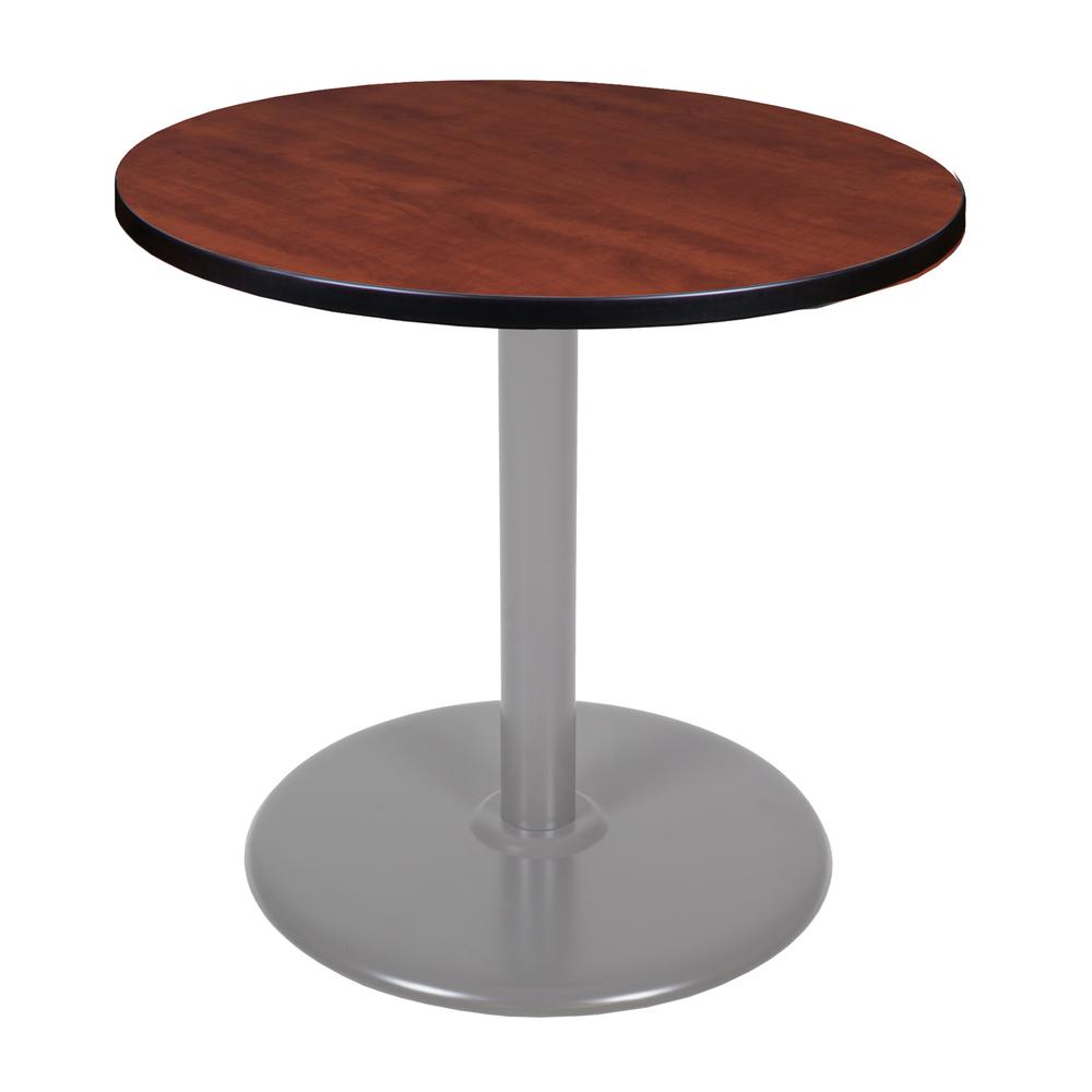 Via 30" Round Platter Base Table- Cherry/Grey. Picture 1