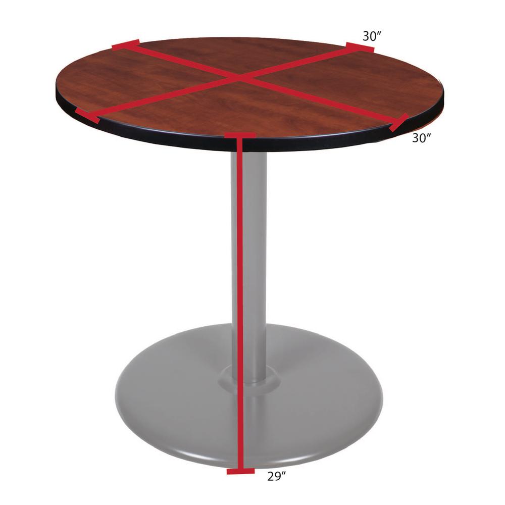 Via 30" Round Platter Base Table- Cherry/Grey. Picture 4