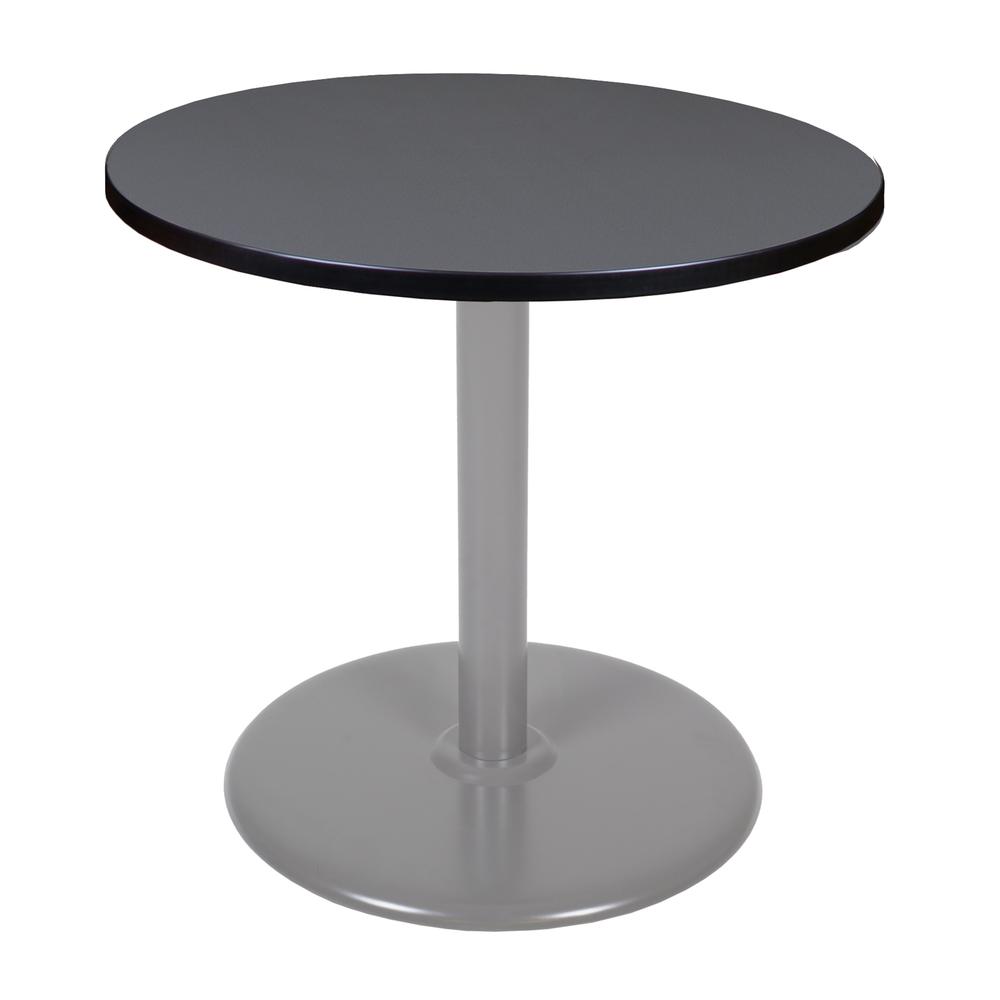 Via 30" Round Platter Base Table- Grey/Grey. Picture 1