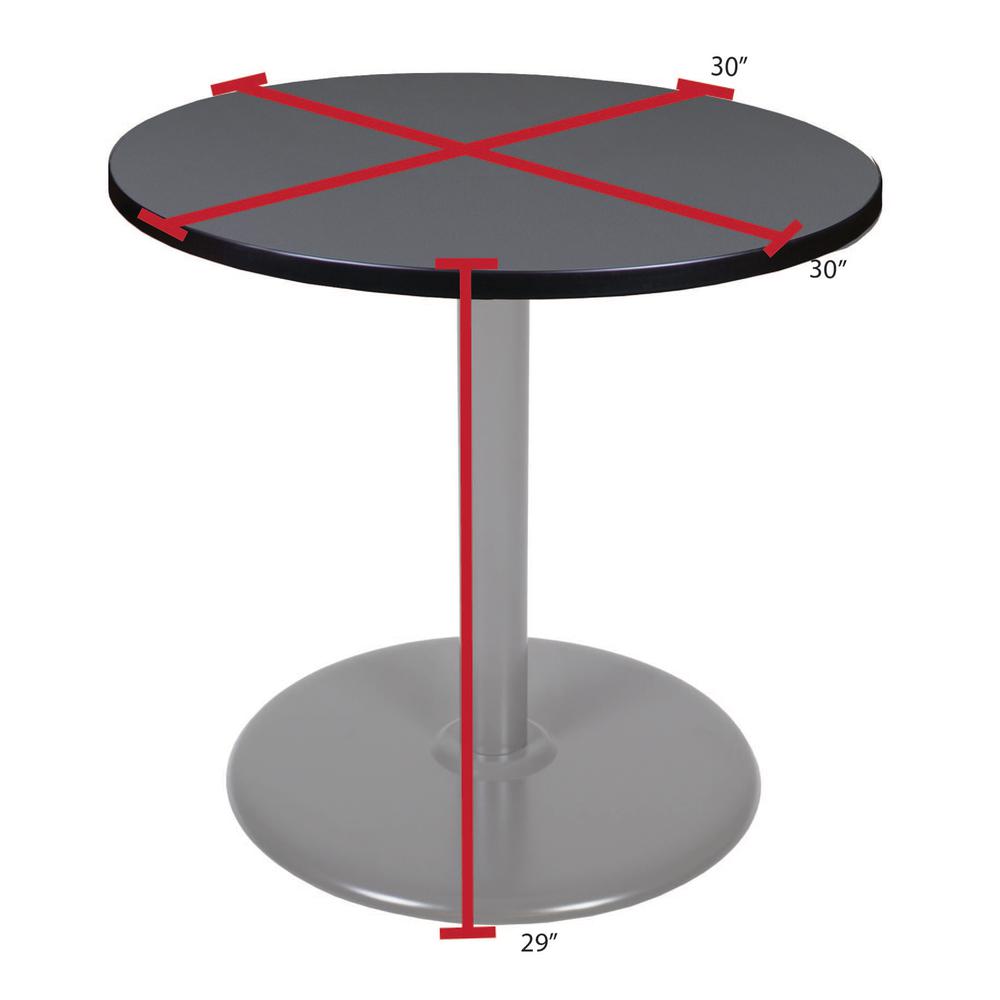 Via 30" Round Platter Base Table- Grey/Grey. Picture 4