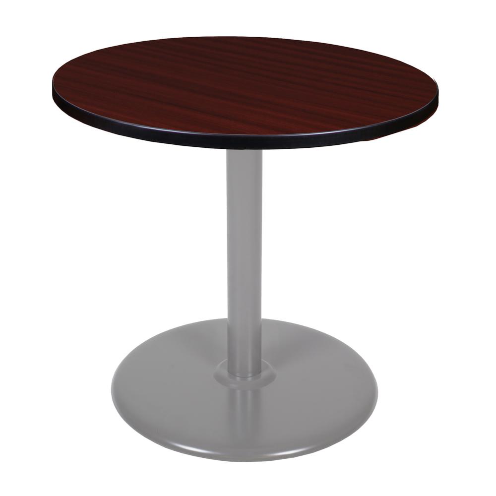 Via 30" Round Platter Base Table- Mahogany/Grey. Picture 1