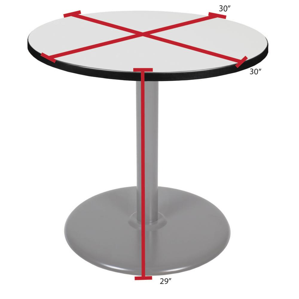 Via 30" Round Platter Base Table- White/Grey. Picture 4