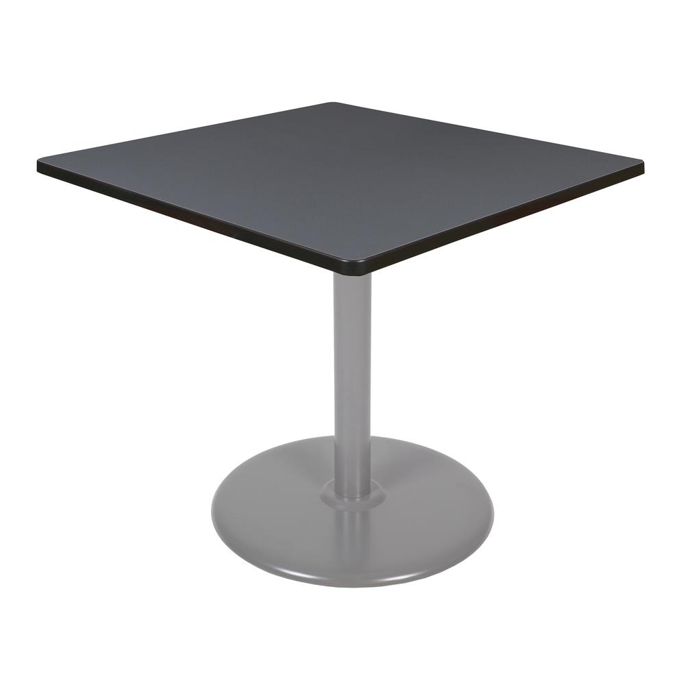Via 36" Square Platter Base Table- Grey/Grey. Picture 1