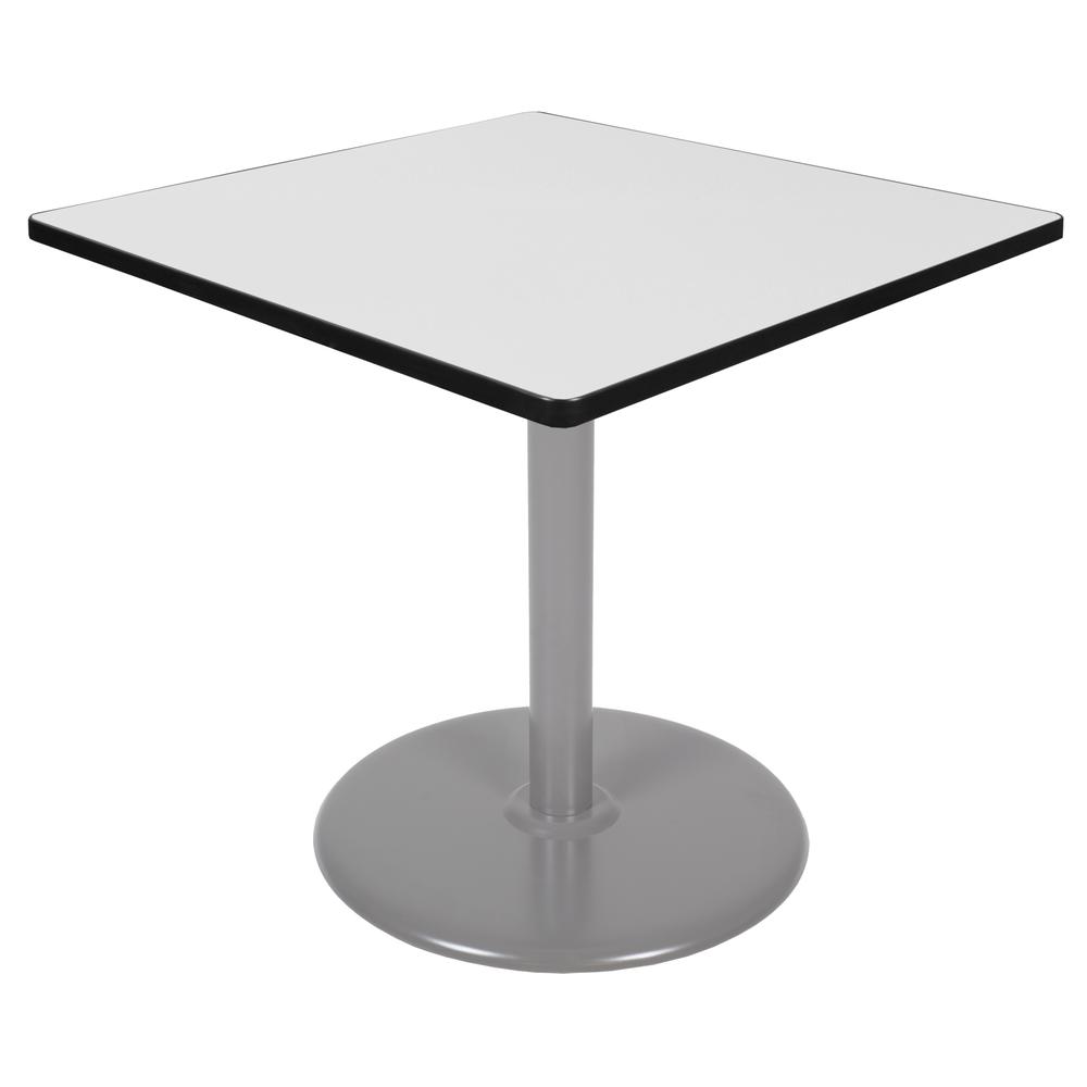 Via 36" Square Platter Base Table- White/Grey. Picture 1