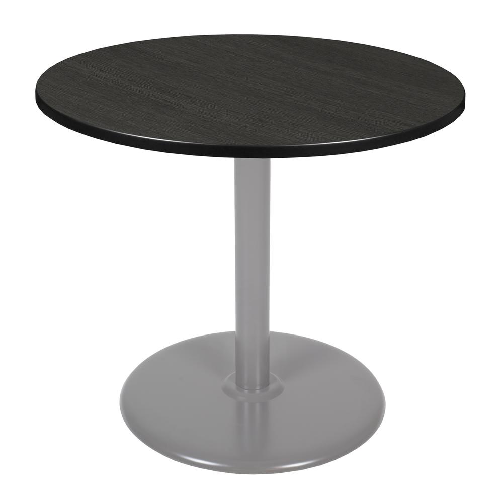 Via 36" Round Platter Base Table- Ash Grey/Grey. Picture 1