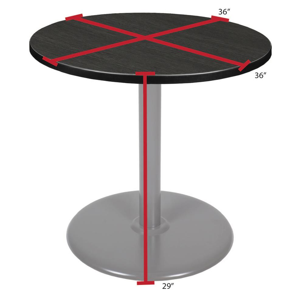 Via 36" Round Platter Base Table- Ash Grey/Grey. Picture 4