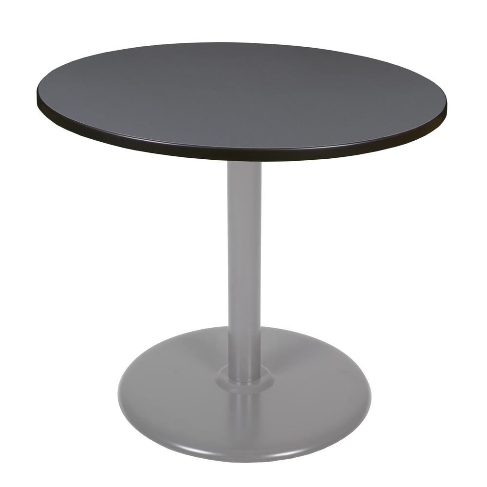 Via 36" Round Platter Base Table- Grey/Grey. Picture 1