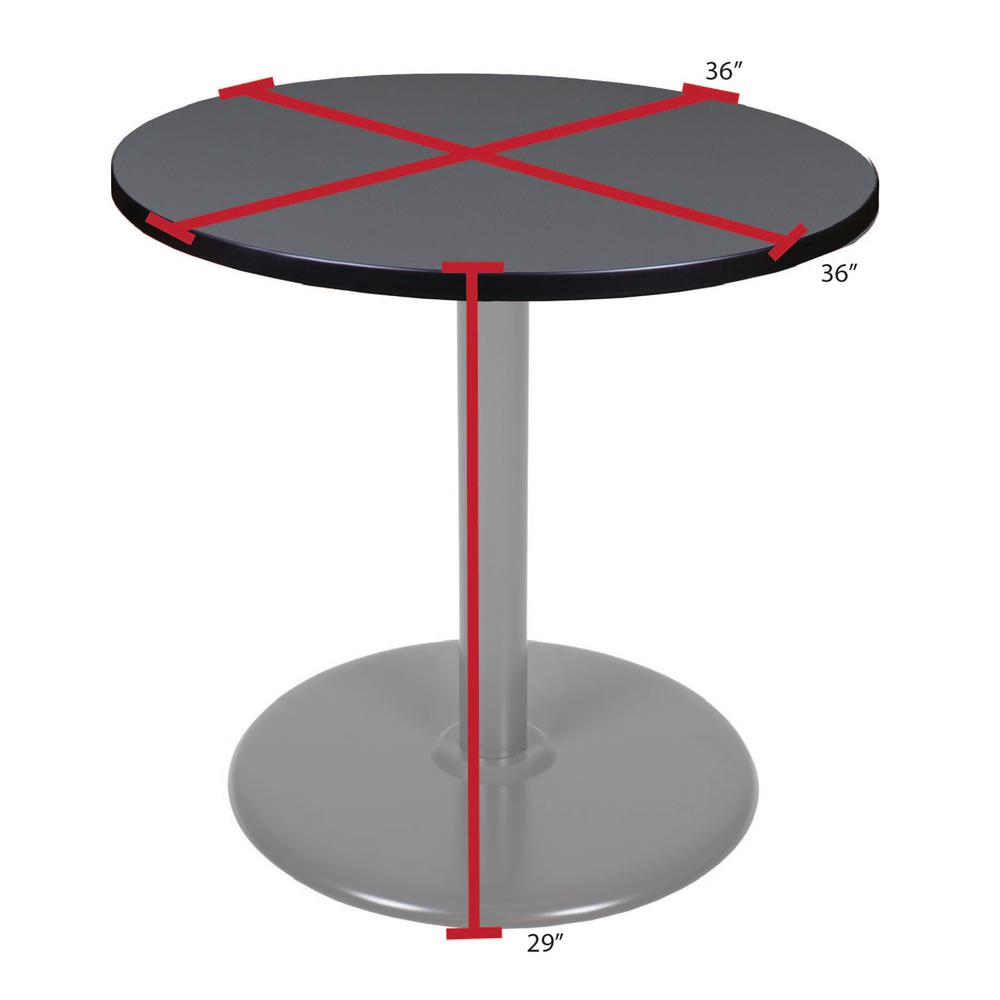 Via 36" Round Platter Base Table- Grey/Grey. Picture 4
