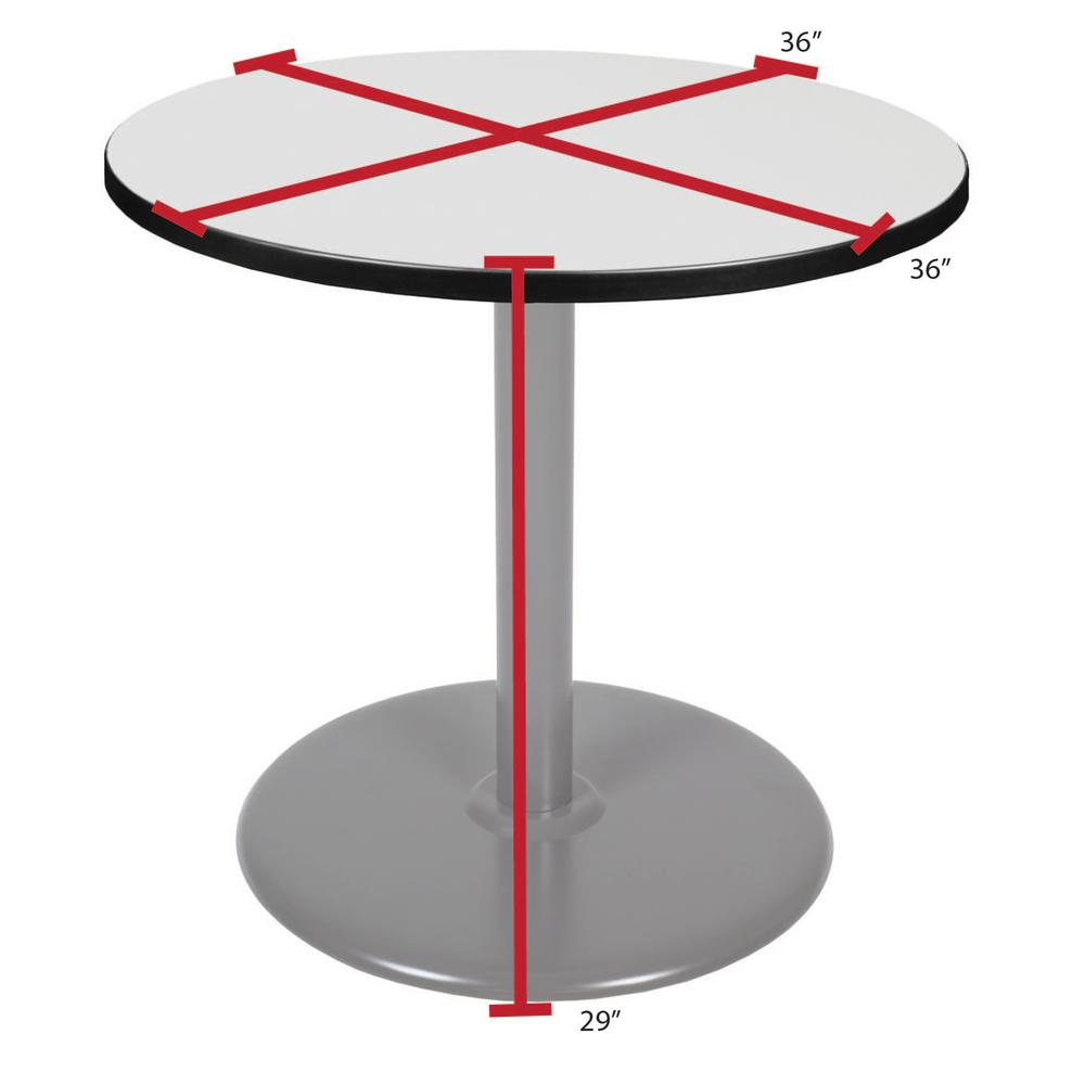 Via 36" Round Platter Base Table- White/Grey. Picture 4