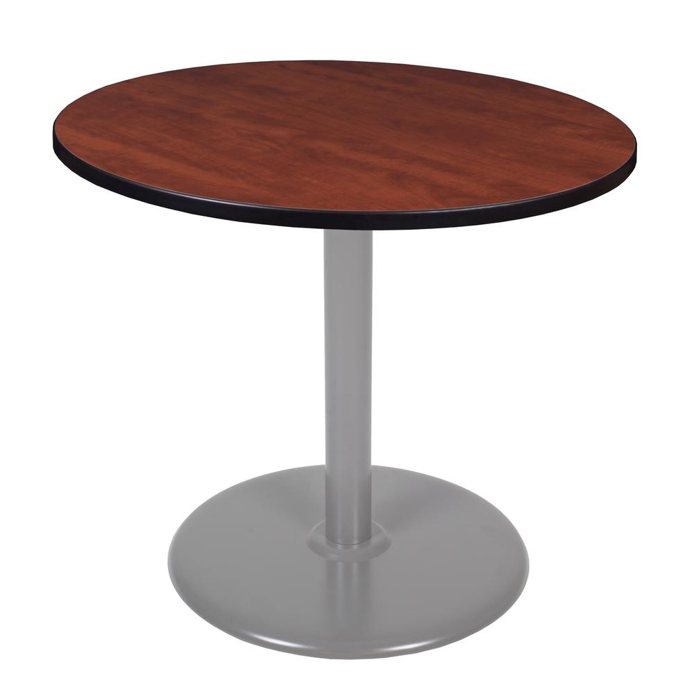 Via 42" Round Platter Base Table- Cherry/Grey. Picture 1