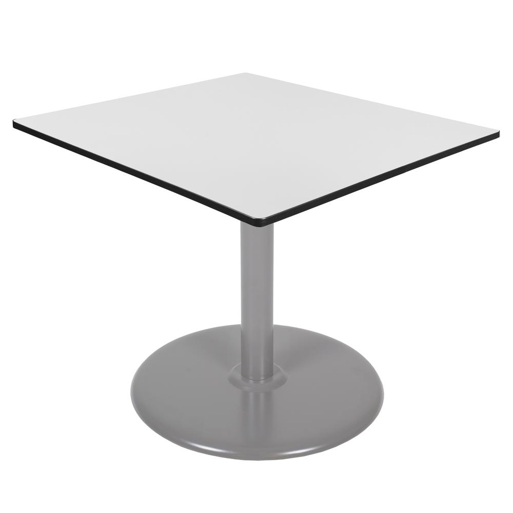 Via 48" Square Platter Base Table- White/Grey. Picture 1