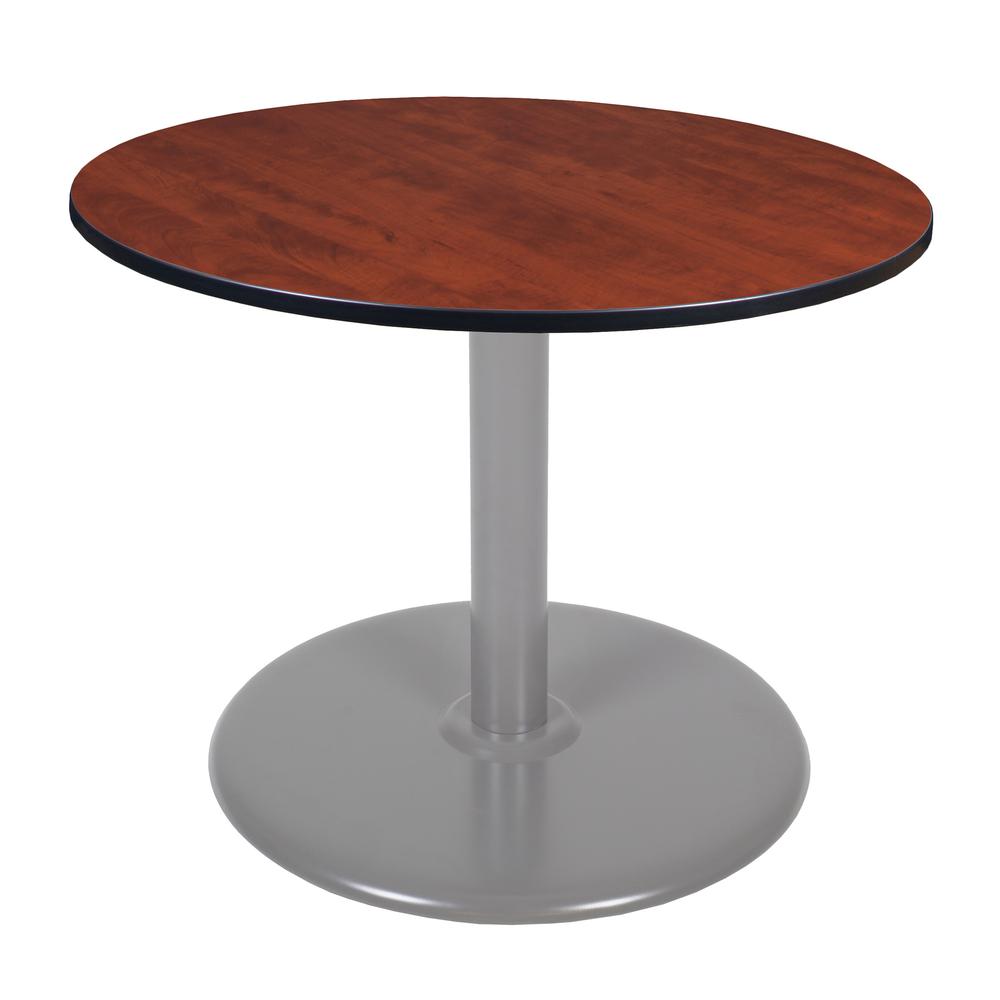Via 48" Round Platter Base Table- Cherry/Grey. Picture 1