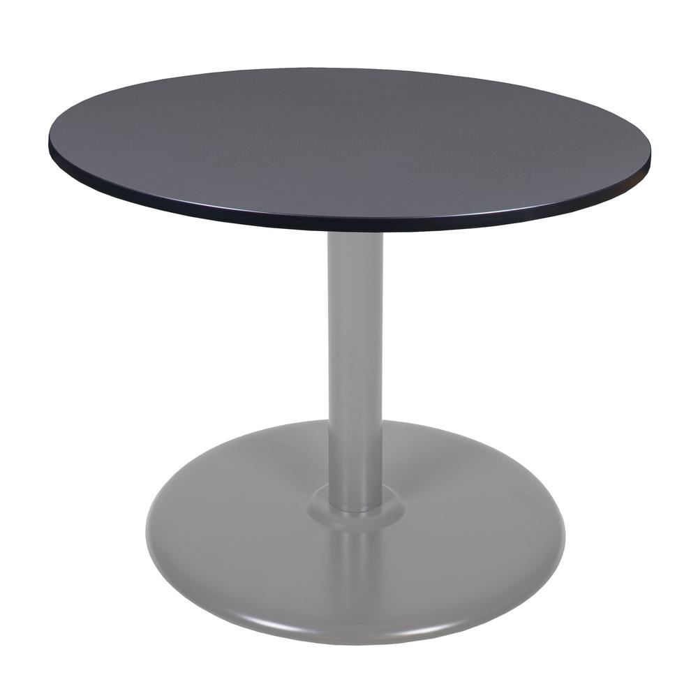 Via 48" Round Platter Base Table- Grey/Grey. Picture 1