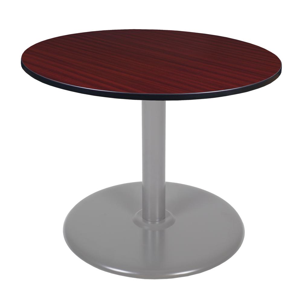 Via 48" Round Platter Base Table- Mahogany/Grey. Picture 1