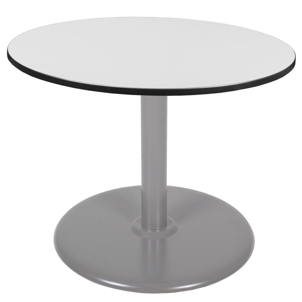 Via 48" Round Platter Base Table- White/Grey. Picture 1