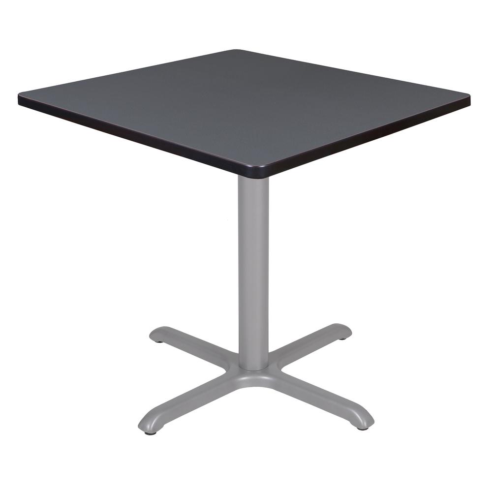 Via 30" Square X-Base Table- Grey/Grey. Picture 1